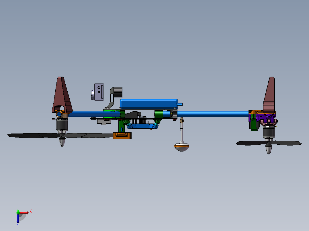 B02-660mm三轴旋翼无人机模型俯视图