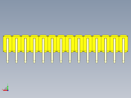 彩色公排针 100mil 2.54mm 系列-DS1022_yellow_2x14p_100mil_TypeD_rev1.0后视缩略图