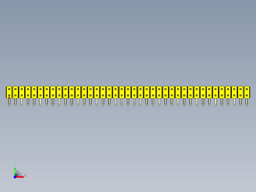 彩色公排针 100mil 2.54mm 系列-DS1022_yellow_2x39p_100mil_TypeD_rev1.0前视缩略图