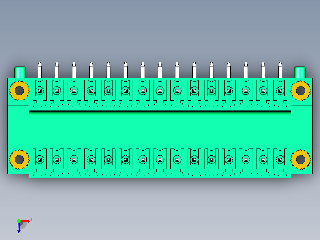 DEGSON 15EDG（公头） 3.81mm 螺钉锁紧，插拔式接线端子 FullPack-15EDGRTM-3.81-30P-14-00AH俯视图