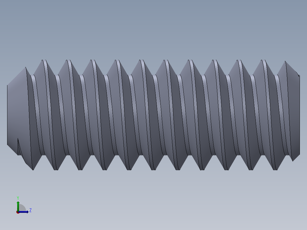 UNC 平头紧定螺钉-UNC SET SCREW 10-24 x0.500.SLDPRT左视图