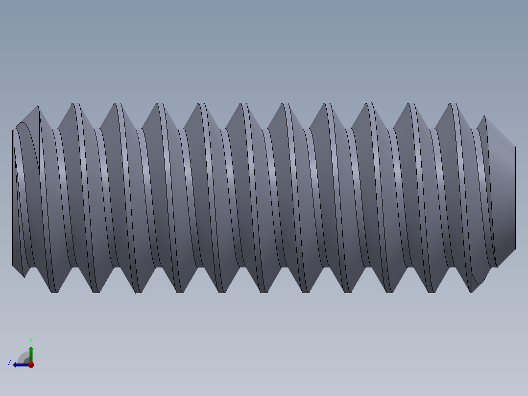 UNC 平头紧定螺钉-UNC SET SCREW 10-24 x0.500.SLDPRT右视图
