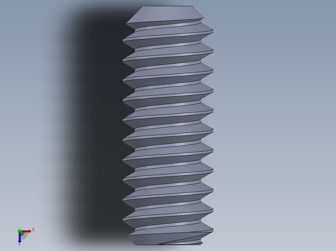 UNC 平头紧定螺钉-UNC SET SCREW 10-24 x0.500.SLDPRT俯视图