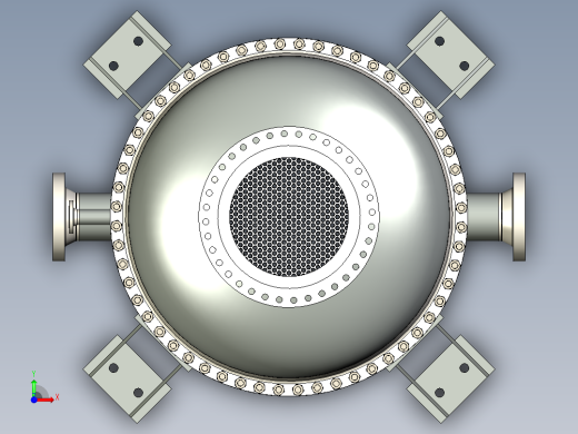 乙苯回收塔再沸器三维模型设计前视缩略图