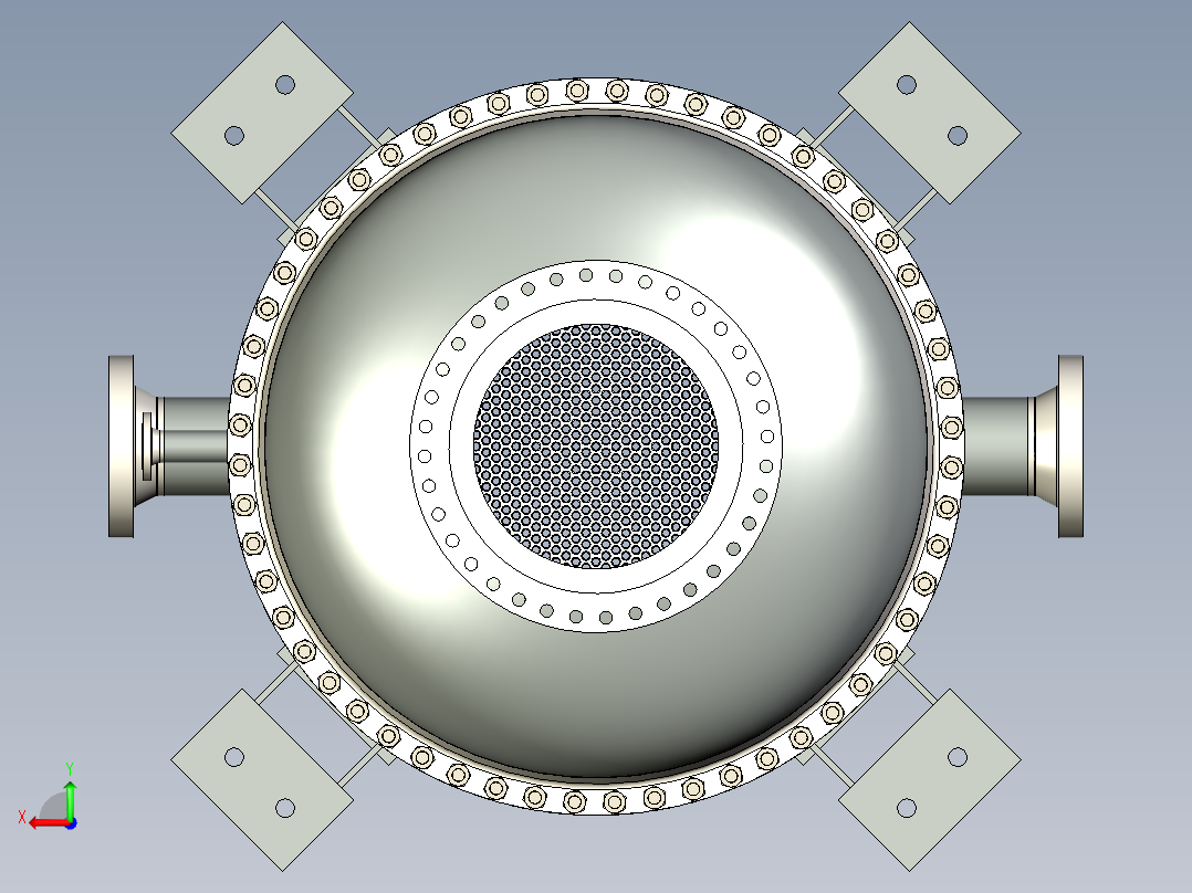 乙苯回收塔再沸器三维模型设计后视图