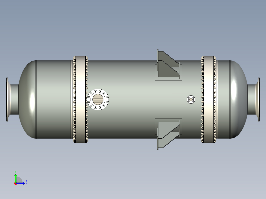 乙苯回收塔再沸器三维模型设计左视图