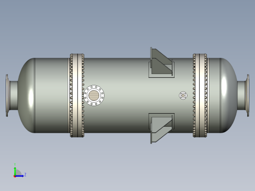 乙苯回收塔再沸器三维模型设计左视缩略图