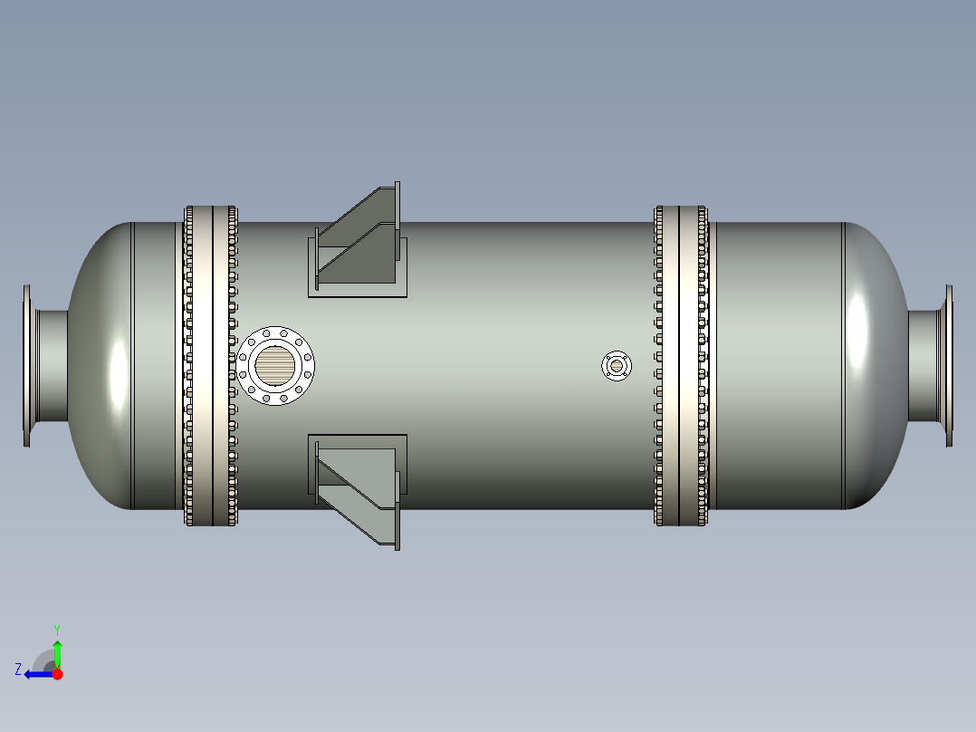 乙苯回收塔再沸器三维模型设计右视图