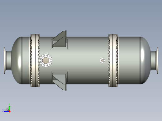 乙苯回收塔再沸器三维模型设计右视缩略图