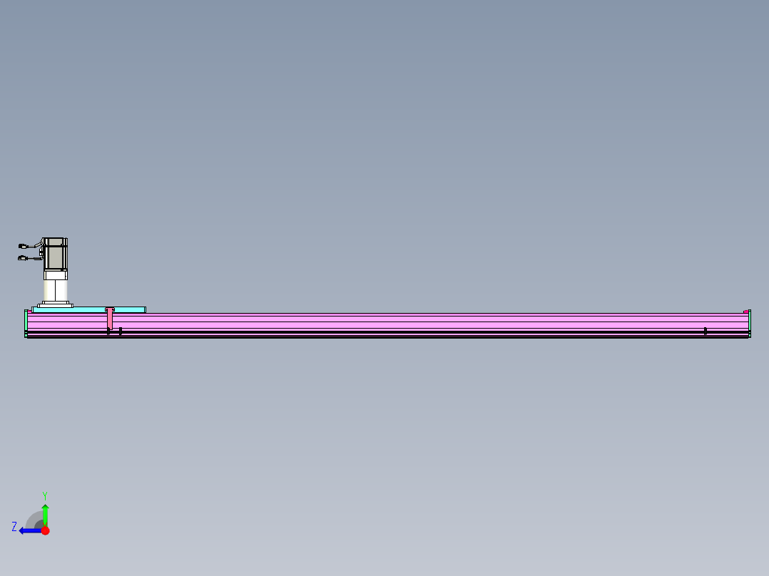 东锦齿条传动DH210G-L167-S2000-BU-减速机+P750W右视图