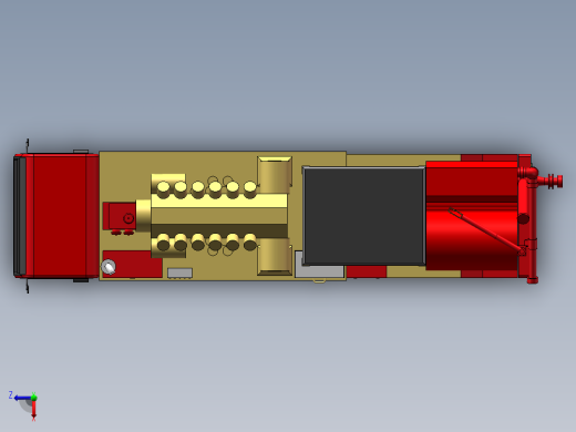 压裂车架三维SW模型俯视缩略图