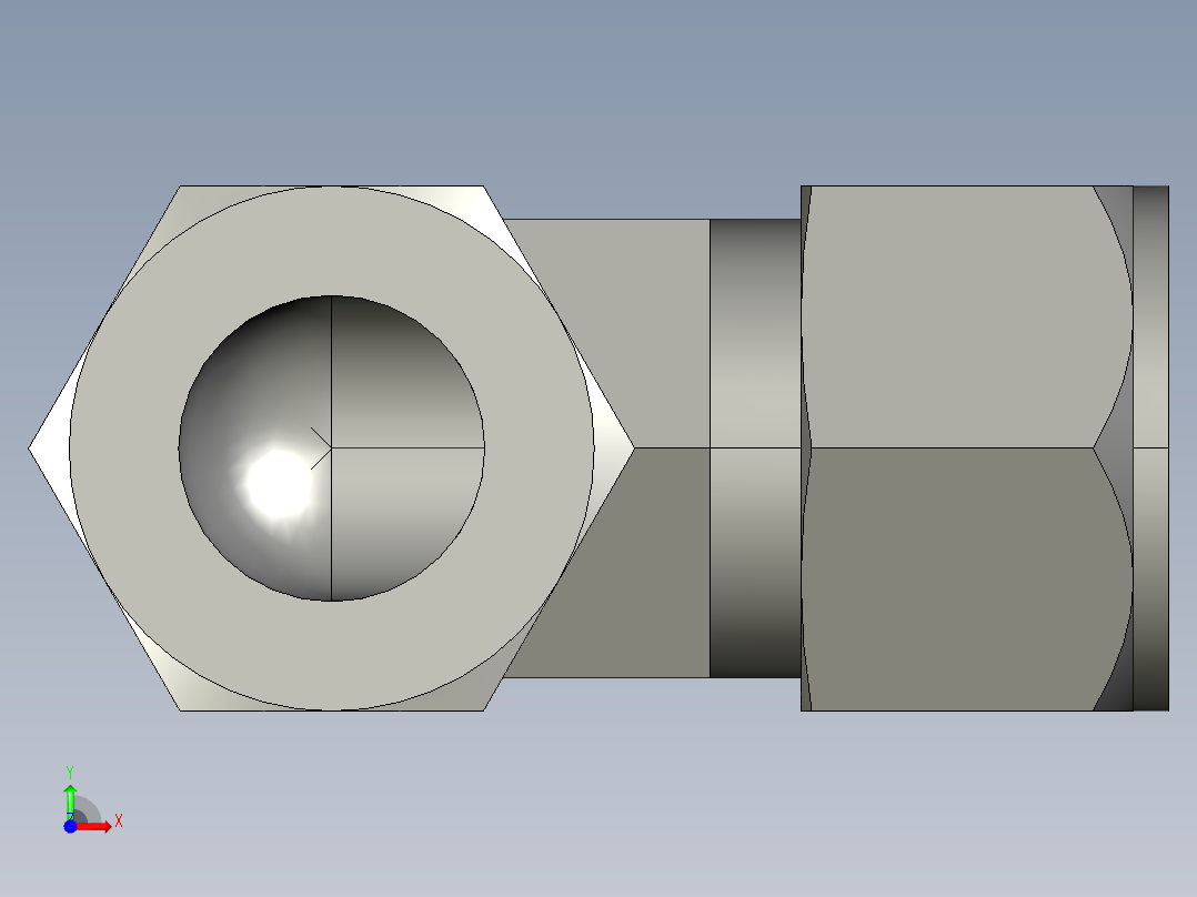 卡套式工业通用硬管接头16_c6bu-s前视图