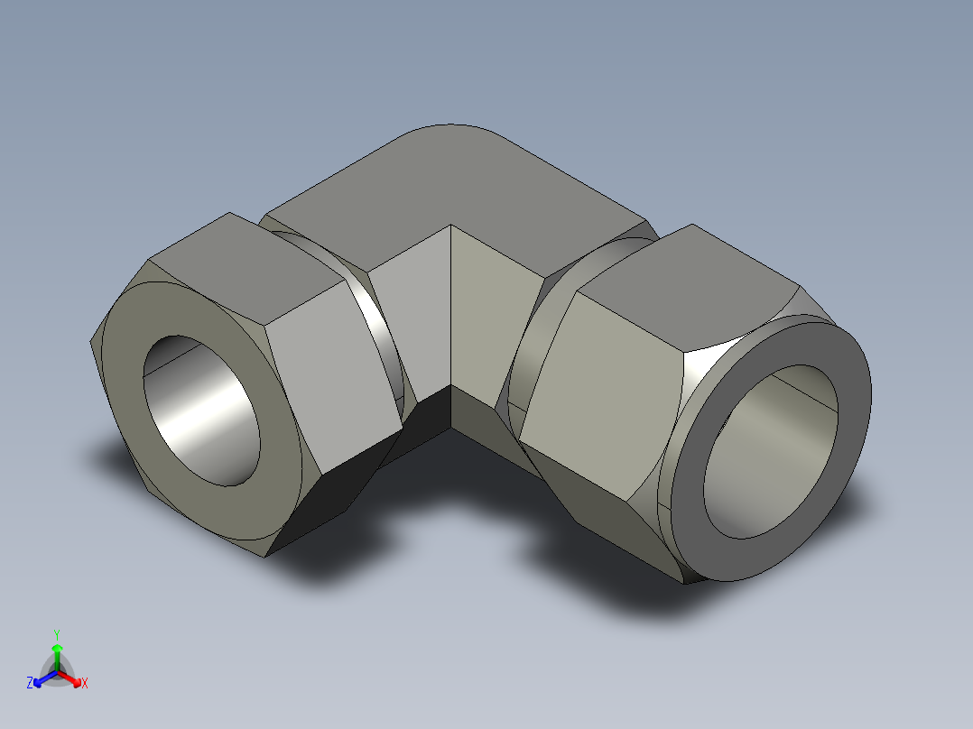 卡套式工业通用硬管接头16_c6bu-s正等轴测图