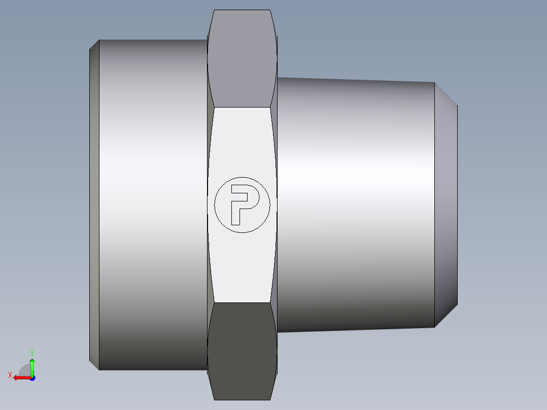 卡套式工业通用硬管接头EO_Male_Stud_connector_GE35L1NPT71X后视图
