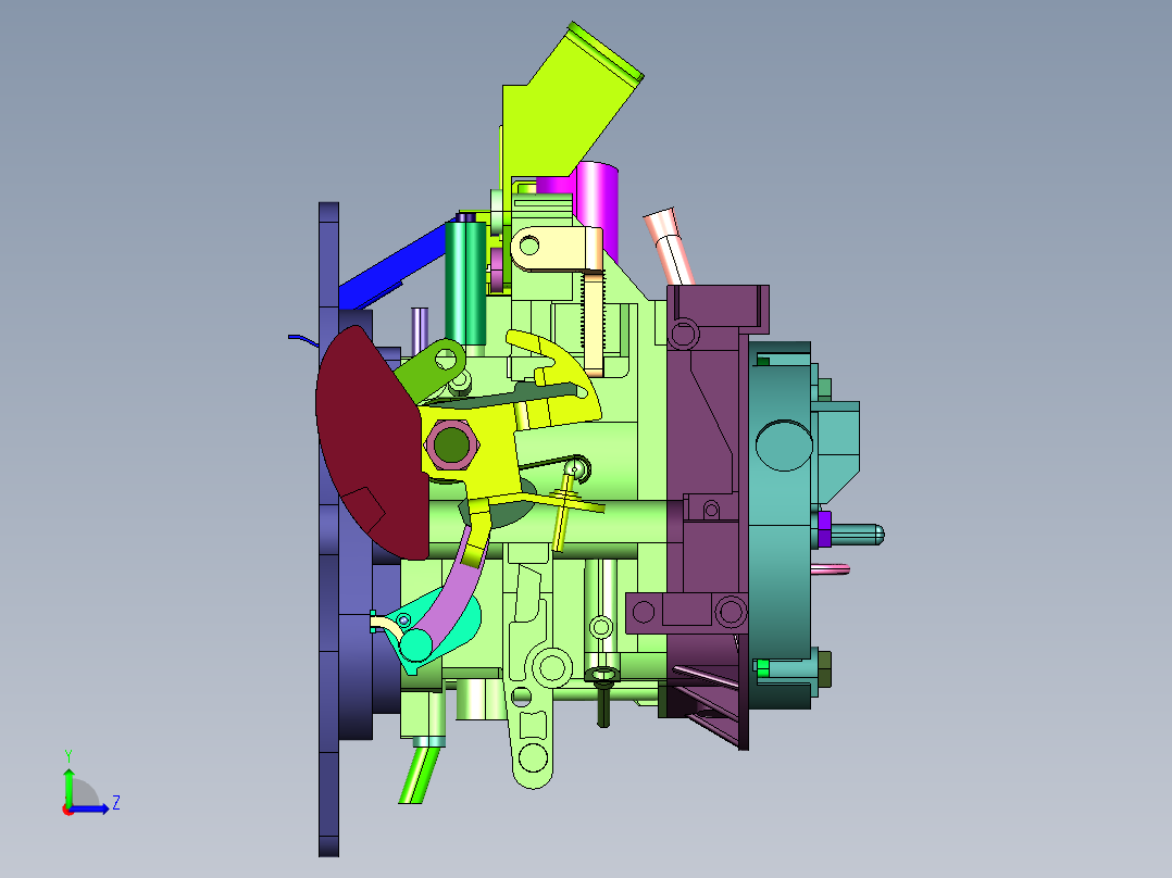 航空部件汽化器左视图