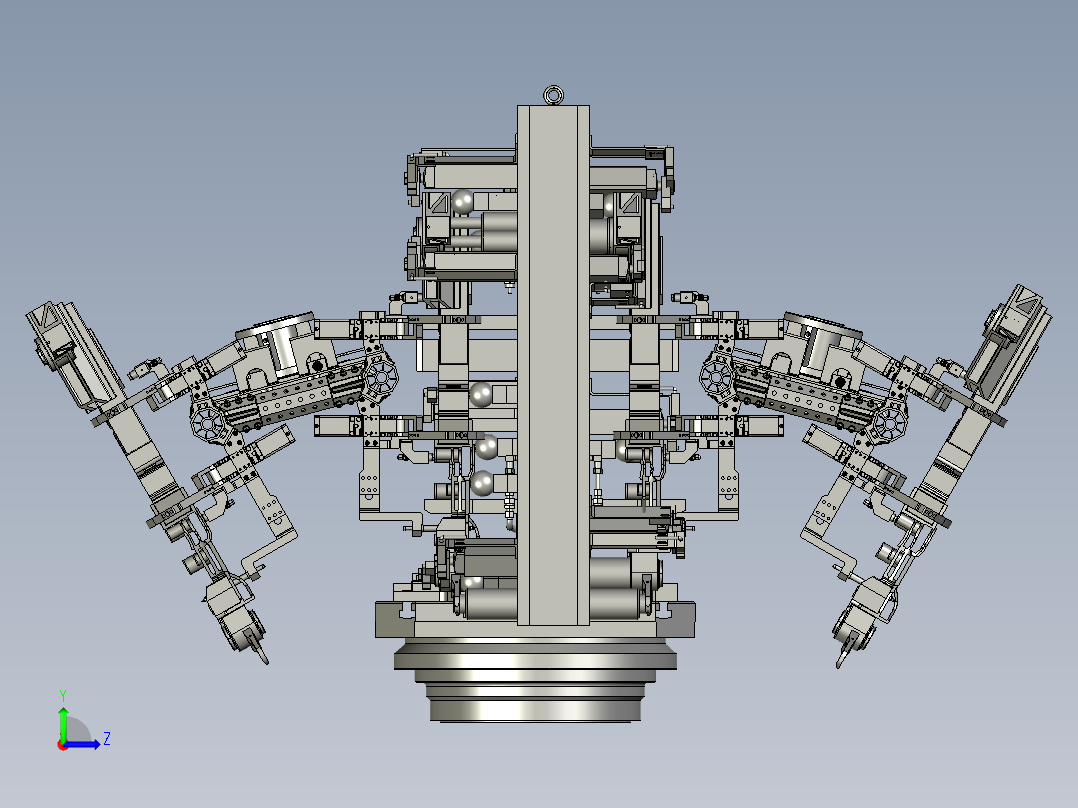 TA80A-VOLVO副车架液压治具图-配合自动产线左视图