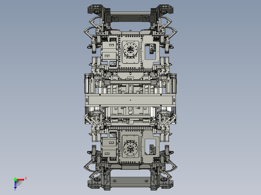 TA80A-VOLVO副车架液压治具图-配合自动产线俯视图