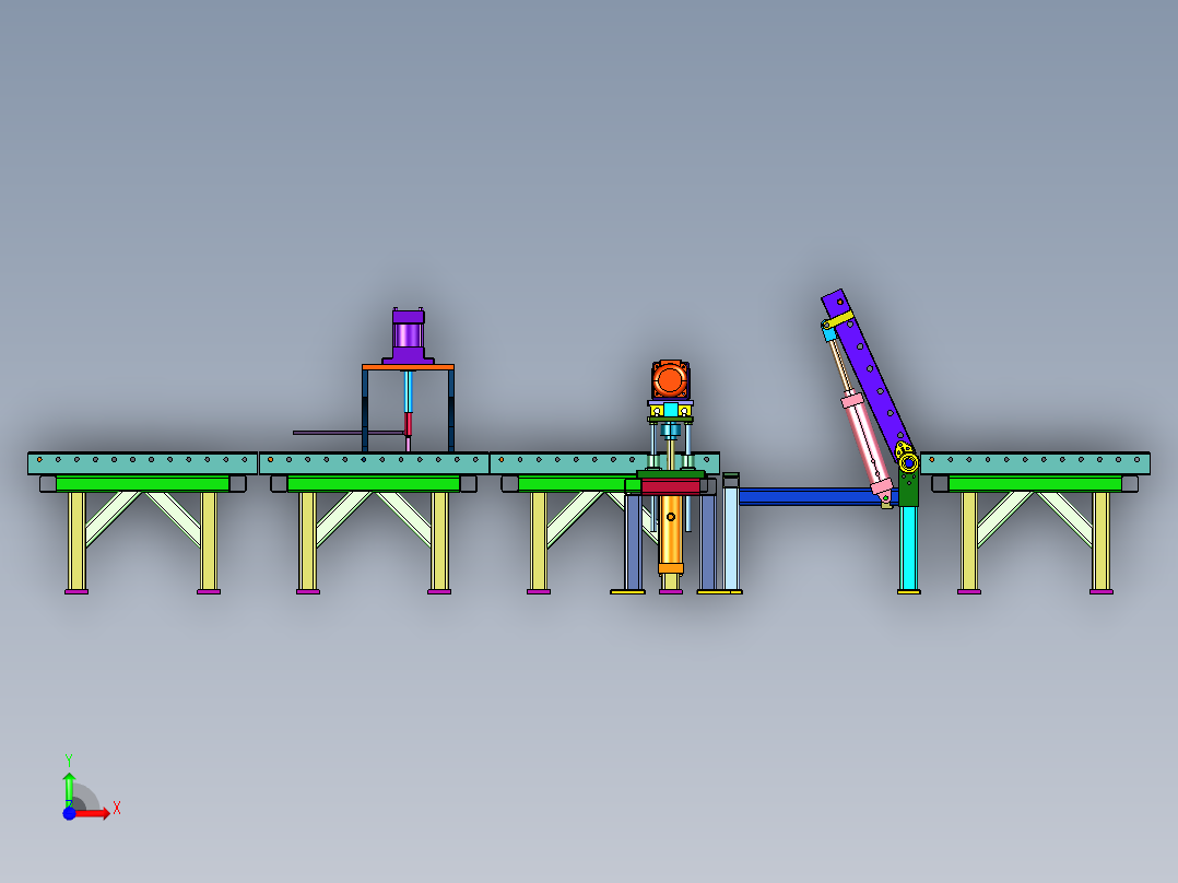 机械大扭矩双侧紧固产线前视图
