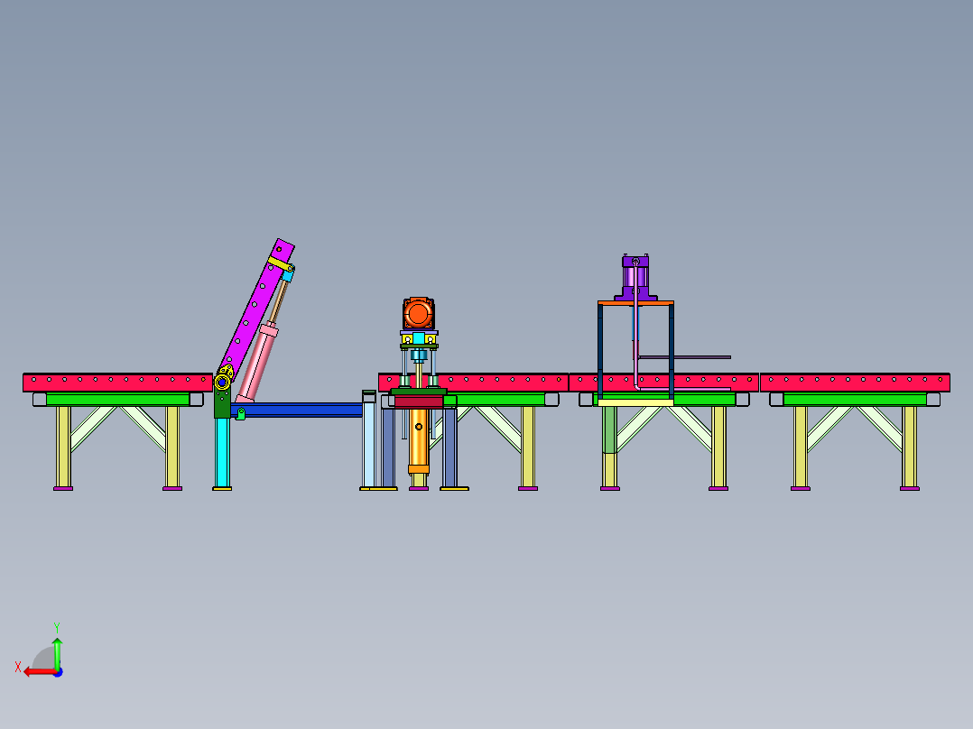 机械大扭矩双侧紧固产线后视图