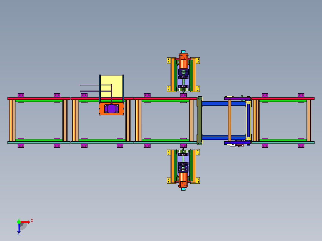 机械大扭矩双侧紧固产线俯视图