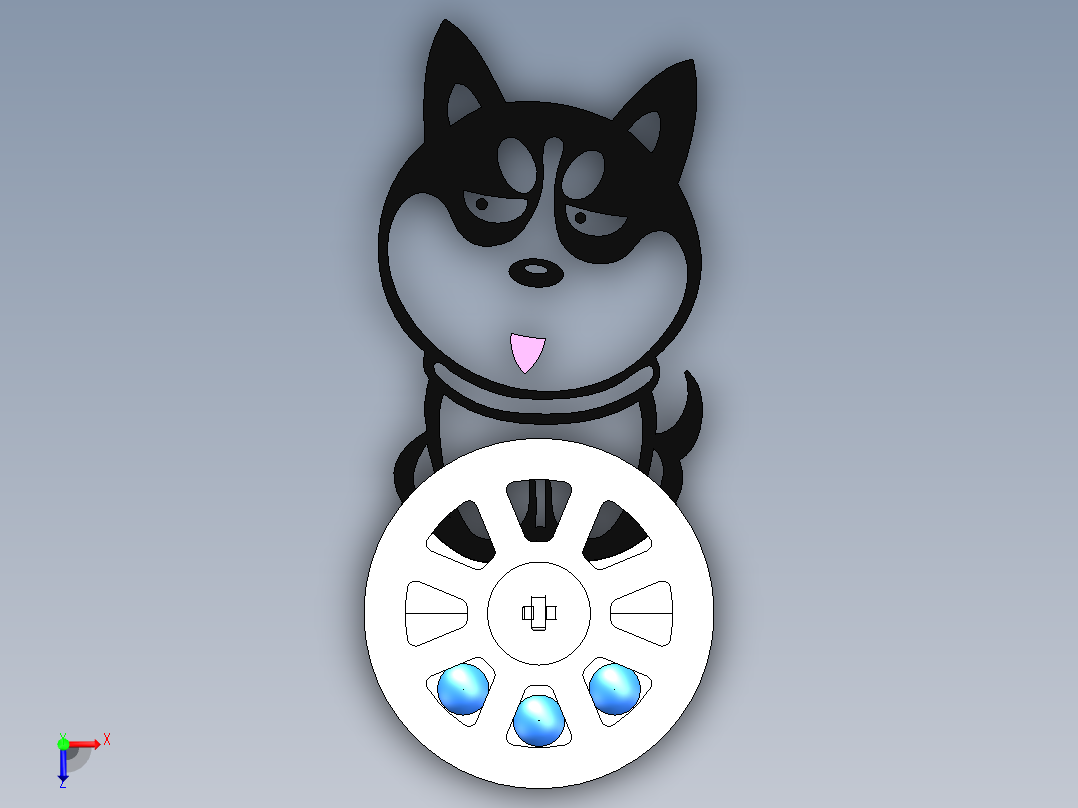 不倒翁木制拼装模型俯视图