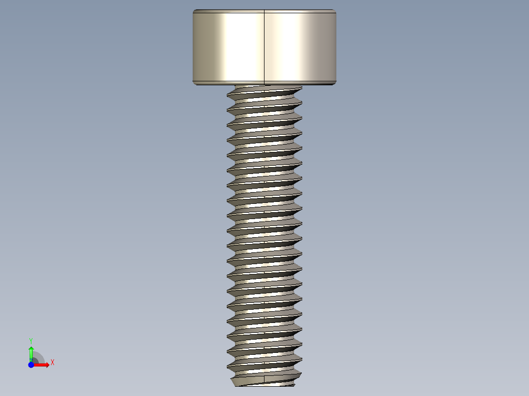 Screw_DIN_912_M2x8F_A2.STEP公制内六角螺钉前视图