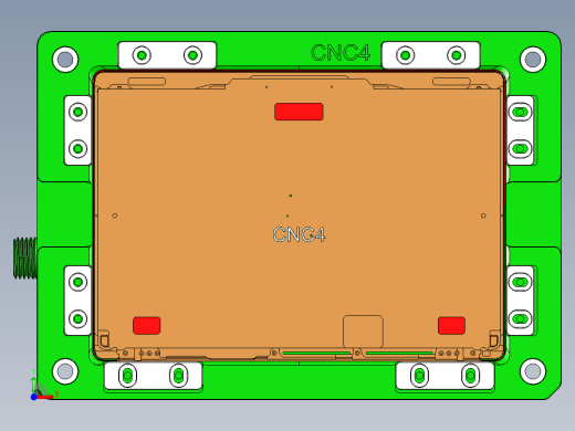 冲压件外壳铣避位治具模型前视缩略图