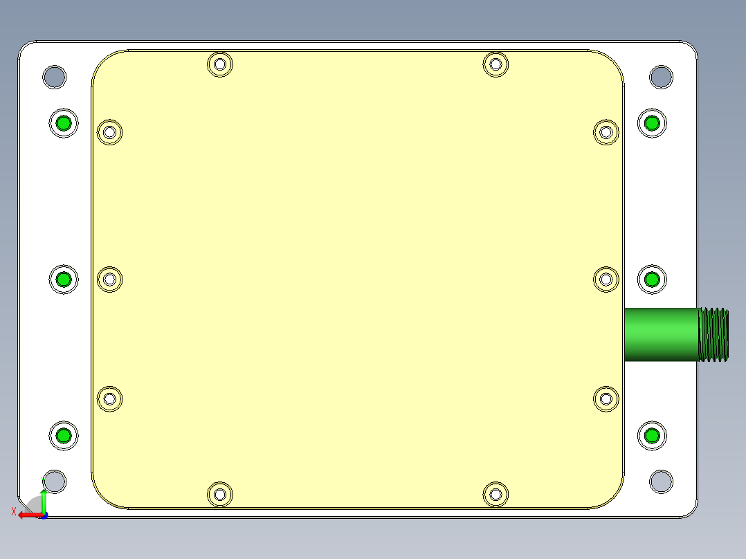 冲压件外壳铣避位治具模型后视图