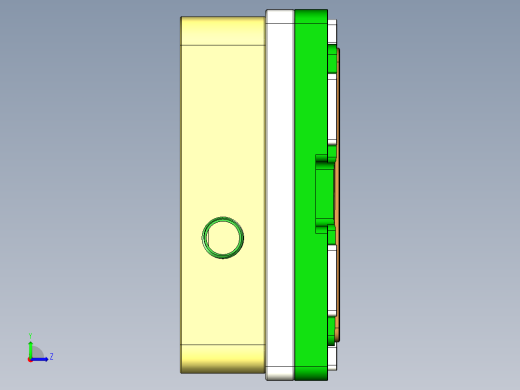 冲压件外壳铣避位治具模型左视缩略图