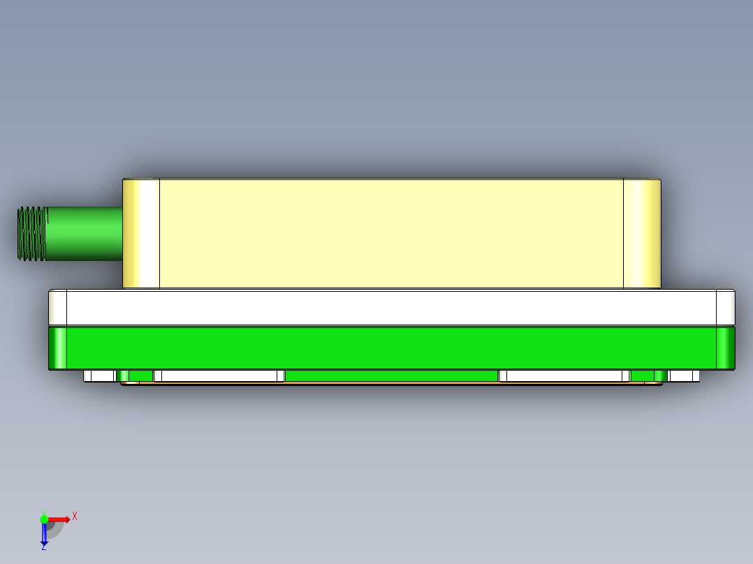冲压件外壳铣避位治具模型俯视图