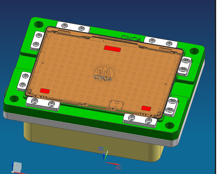 冲压件外壳铣避位治具模型