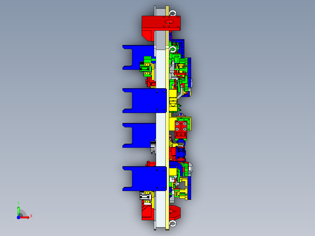 扭力梁小件分序焊接夹具设计前视图