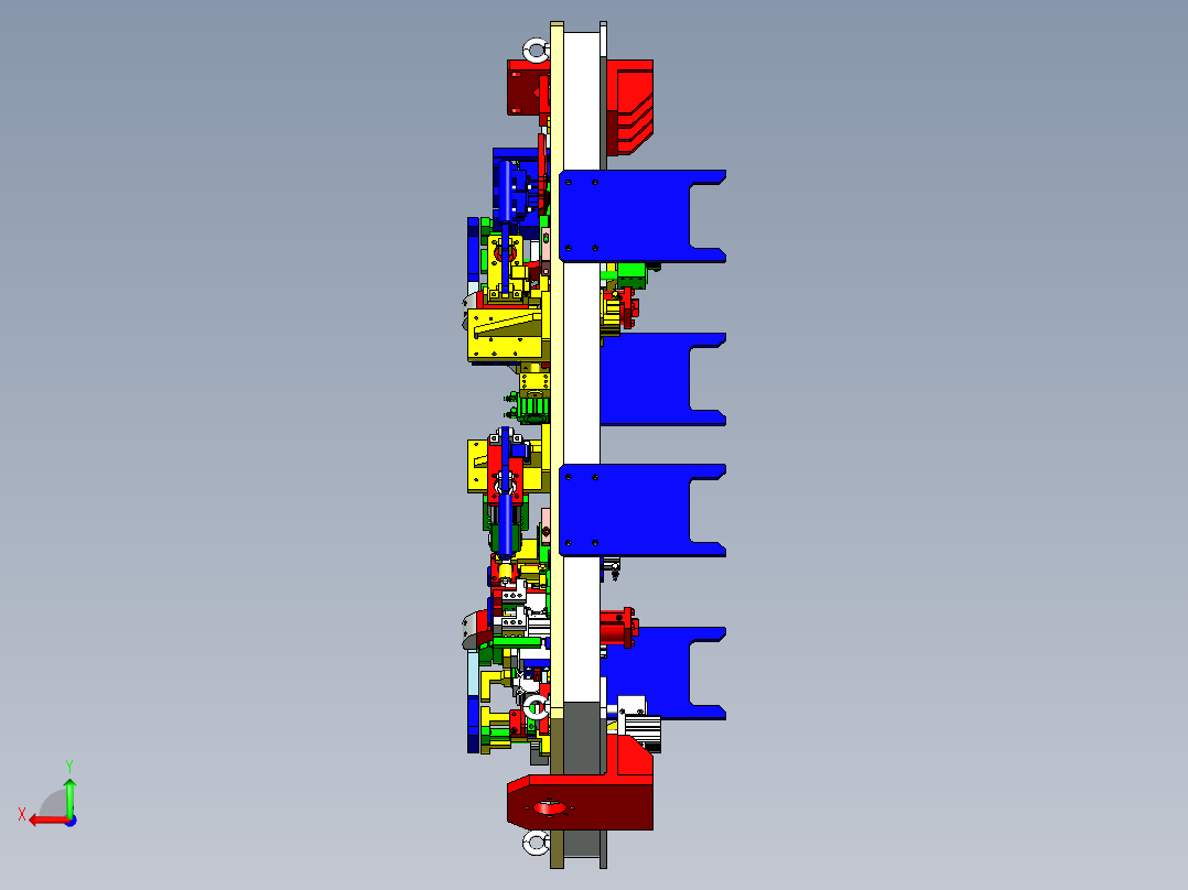 扭力梁小件分序焊接夹具设计后视图