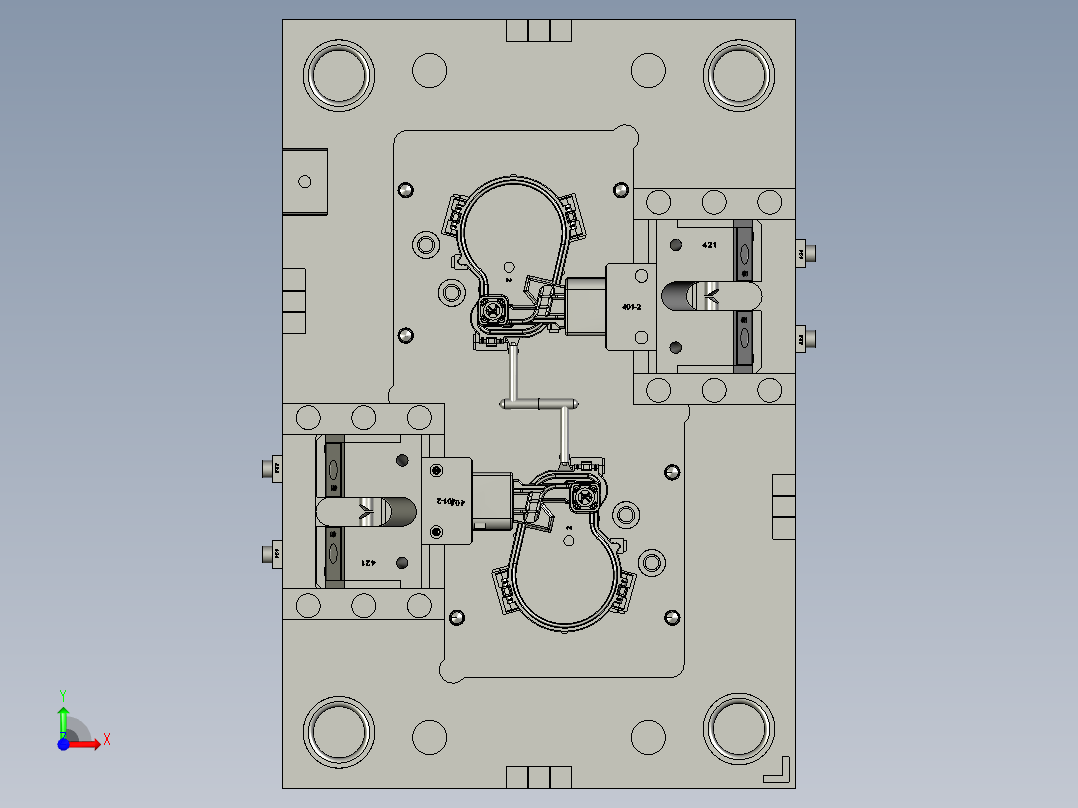 汽车直流电机压塑模具前视图