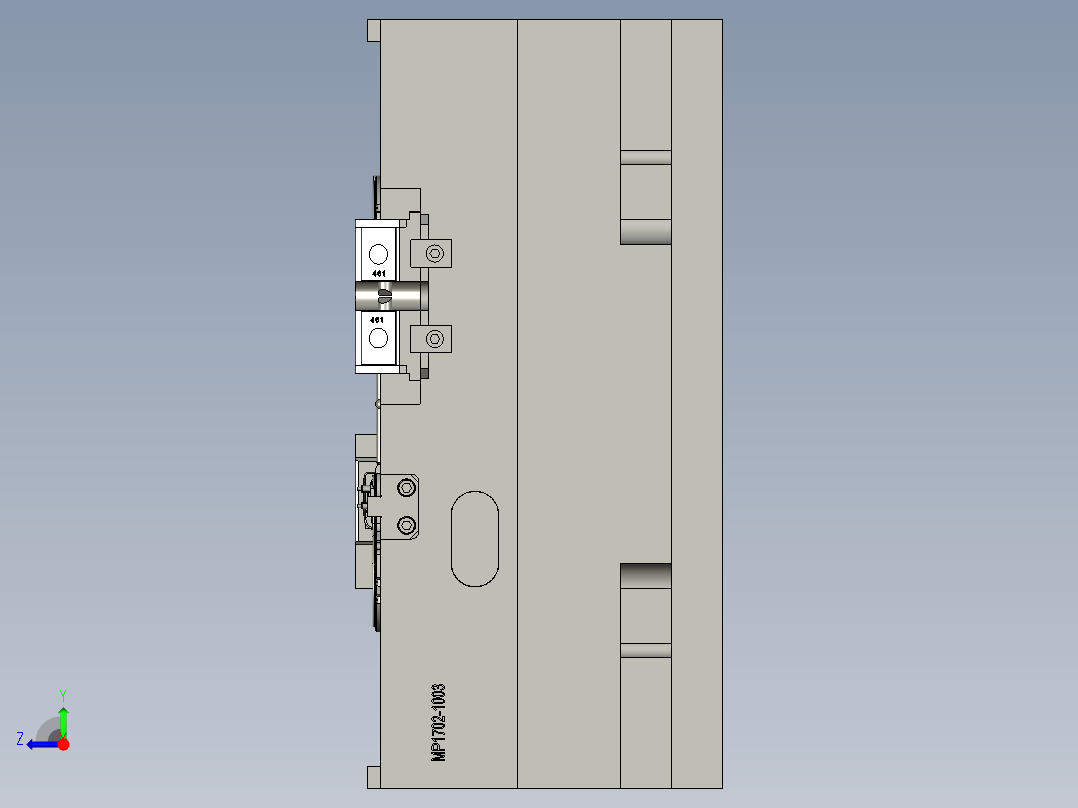 汽车直流电机压塑模具右视图