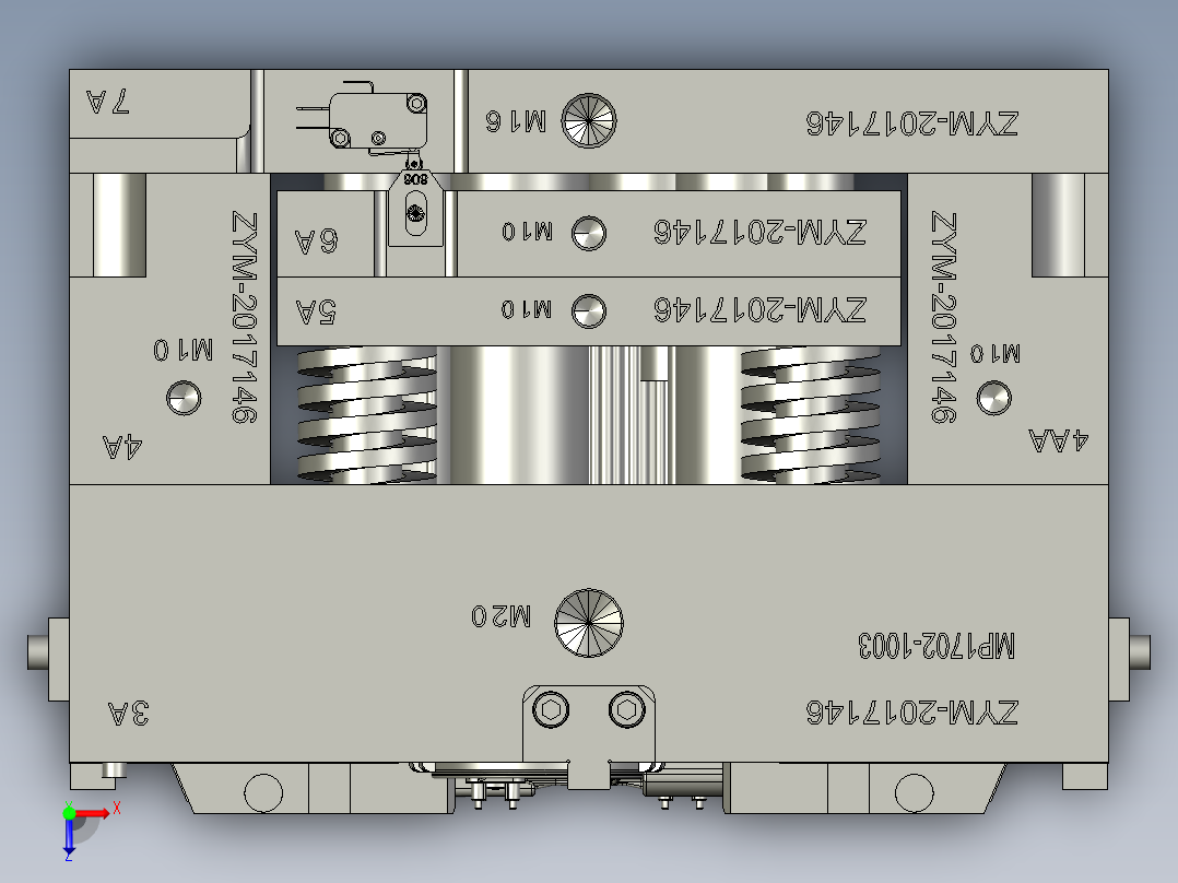 汽车直流电机压塑模具俯视图