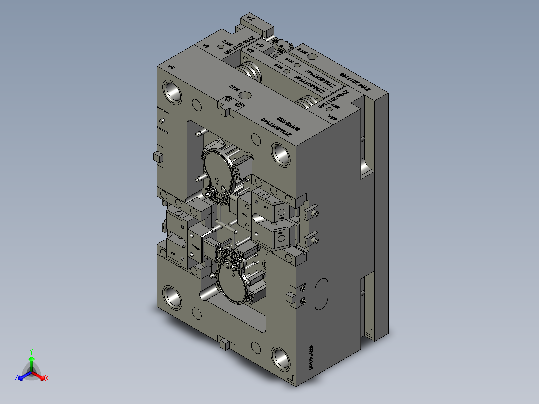 汽车直流电机压塑模具正等轴测图