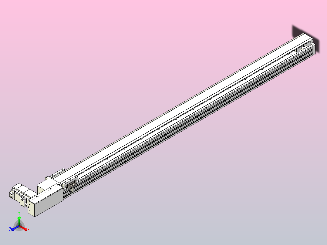 皮带直线轴半封闭可选导轨TPA-HNB-85S-90-L1300-MR-C-P20-N3主视图