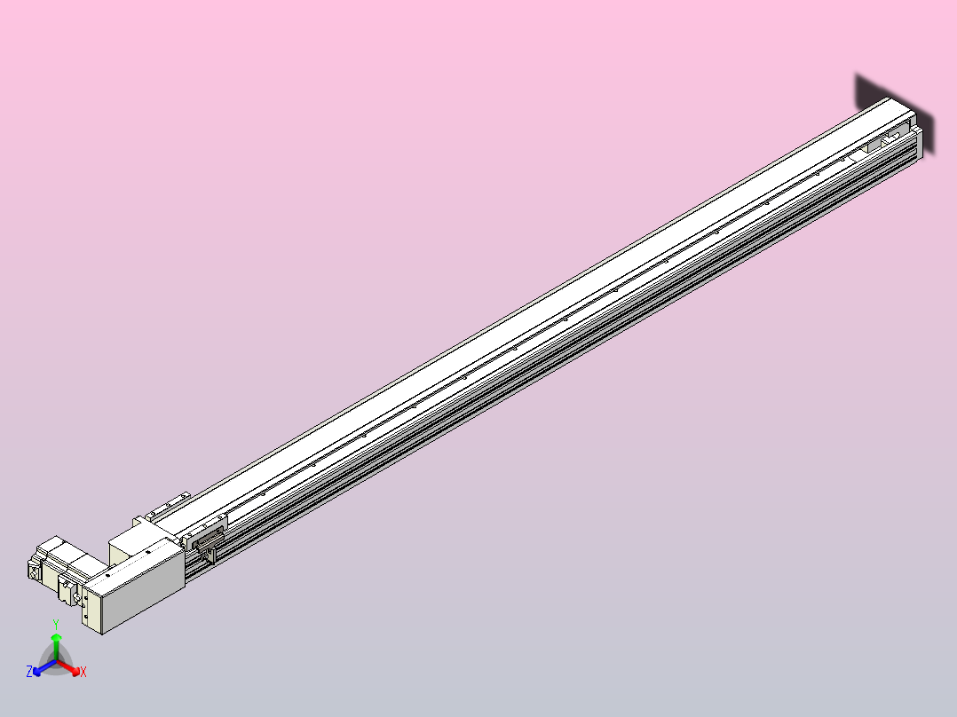 皮带直线轴半封闭可选导轨TPA-HNB-85S-90-L1300-MR-C-P20-N3正等轴测图