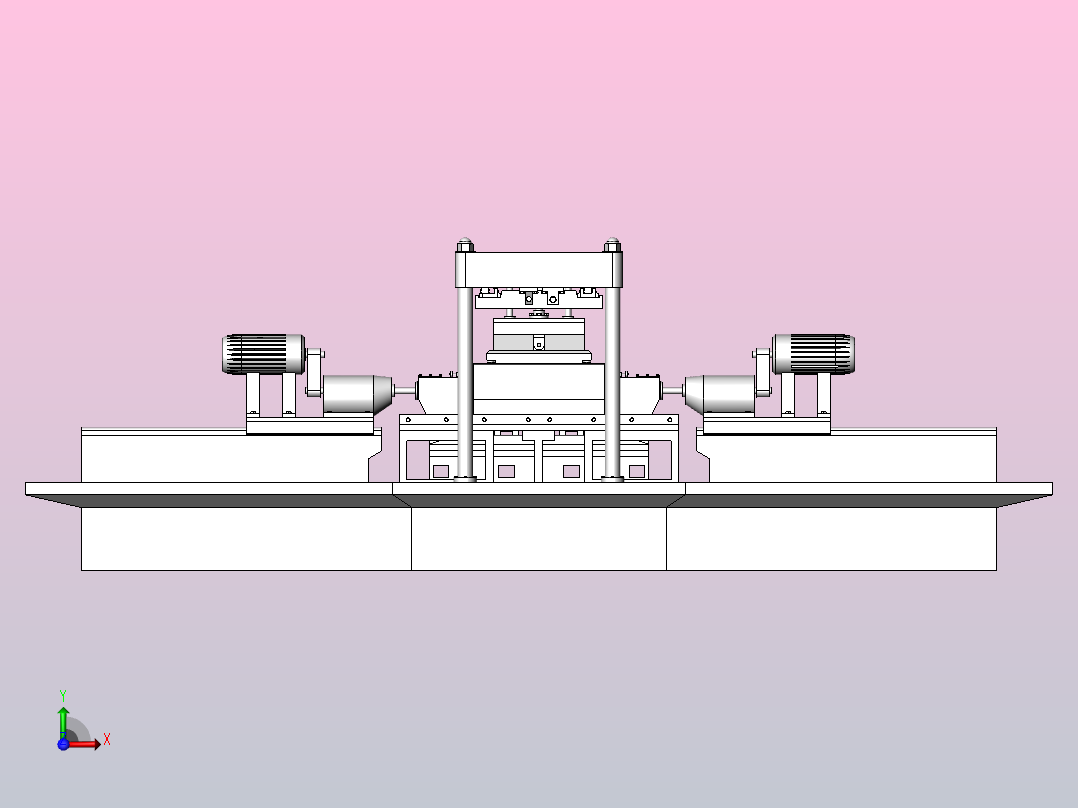 缸体双面枪钻机床SW前视图