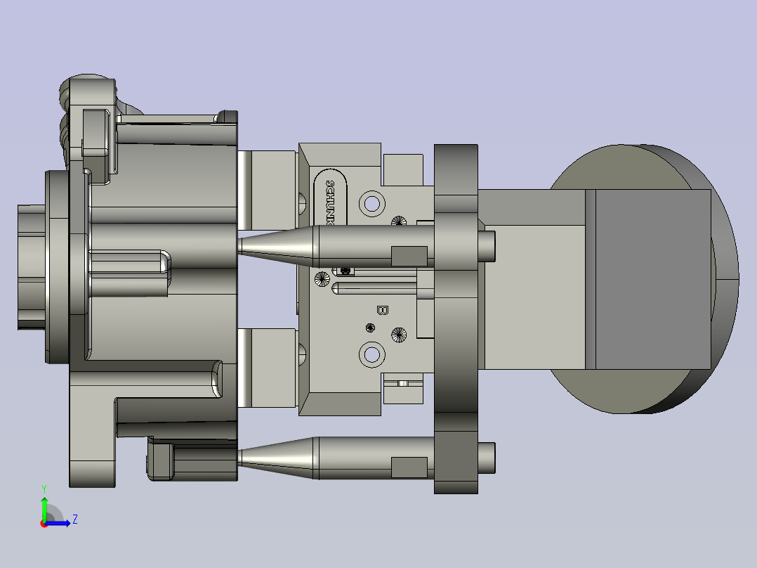 一款小铝合金产品抓手左视图