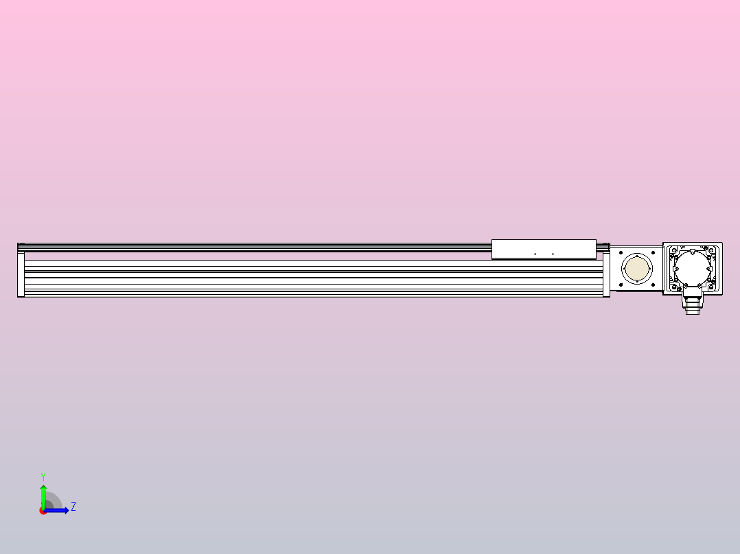 皮带直线轴半封闭可选导轨TPA-HNB-220D-176-L900-MR-Y-P1K-N3左视图