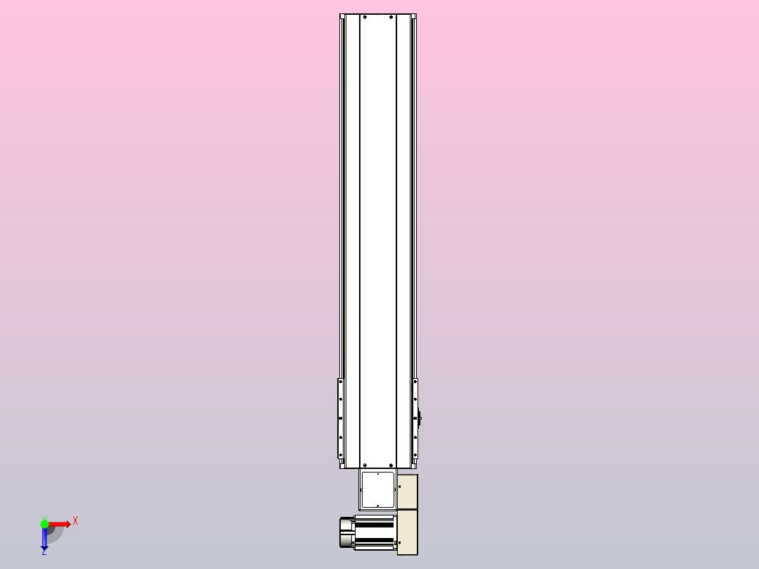 皮带直线轴半封闭可选导轨TPA-HNB-220D-176-L900-MR-Y-P1K-N3俯视图