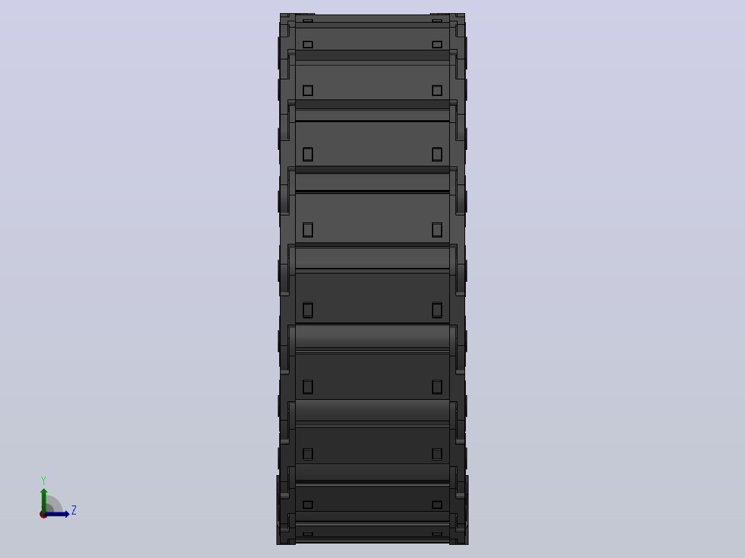 弯曲半径150内高30两侧打开型封闭式拖链_DMD30CD-30-100-150R-30左视图