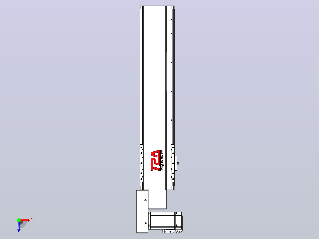皮带直线轴半封闭可选导轨TPA-HNB-120D-110-L400-ML-Y-P40-N3俯视图