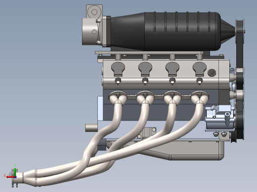 通用增压 DOHC V8 发动机后视缩略图