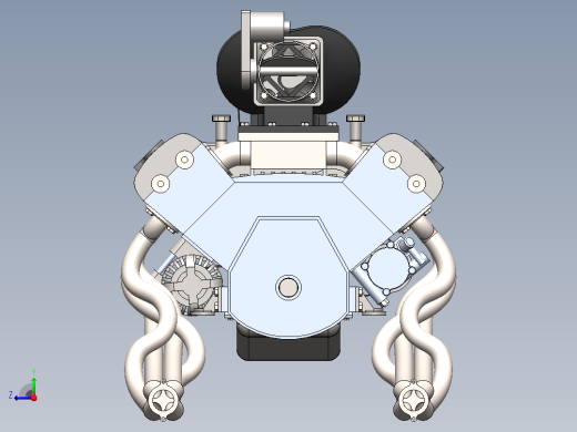 通用增压 DOHC V8 发动机右视缩略图