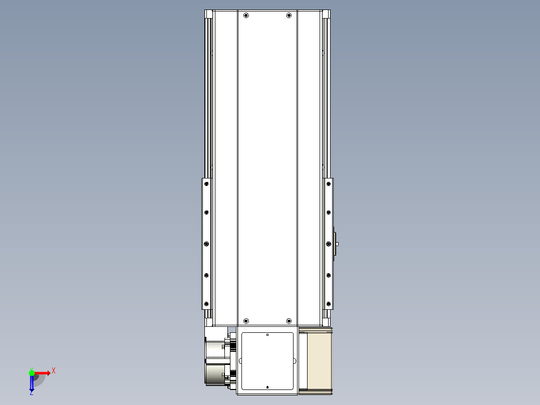 皮带直线轴半封闭可选导轨TPA-HNB-220D-176-L150-RP-C-P1K-N3俯视图