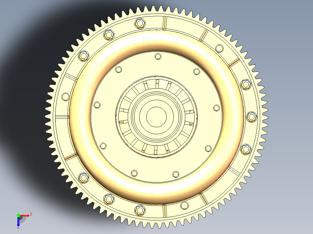 小型客车离合器设计  sw+CAD+说明书俯视图