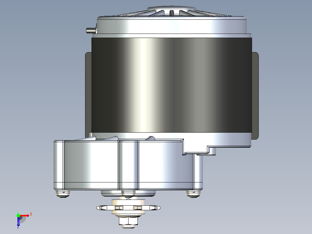 DC 24V直流减速电机MY1016Z 3D模型三维图纸俯视图